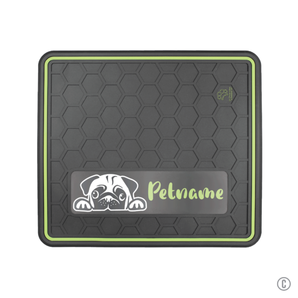 Dog or Cat Feeding Mat Multiple Colors "Tired Pug" Domed Design - Insert Your Pets Name - Image 11