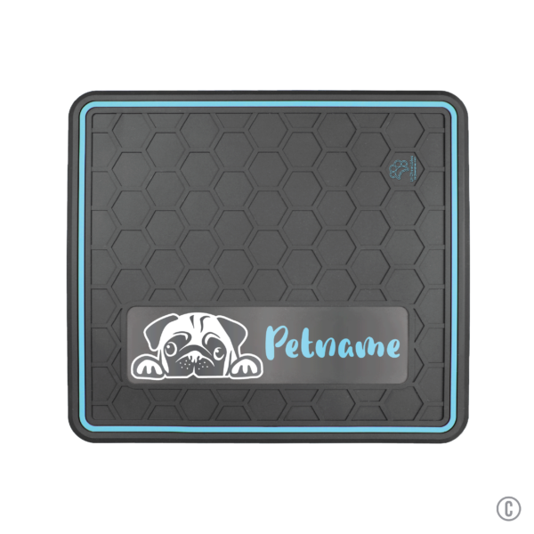 Dog or Cat Feeding Mat Multiple Colors "Tired Pug" Domed Design - Insert Your Pets Name - Image 9