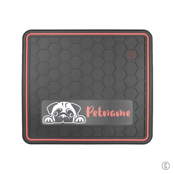 Dog or Cat Feeding Mat Multiple Colors "Tired Pug" Domed Design - Insert Your Pets Name - Image 7