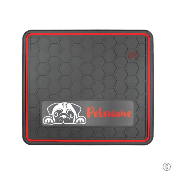 Dog or Cat Feeding Mat Multiple Colors "Tired Pug" Domed Design - Insert Your Pets Name - Image 5