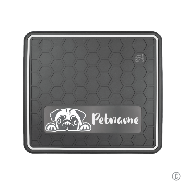 Dog or Cat Feeding Mat Multiple Colors "Tired Pug" Domed Design - Insert Your Pets Name - Image 4