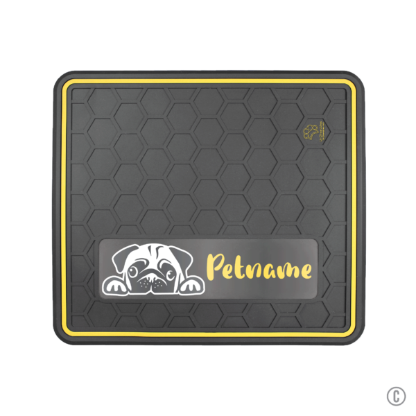 Dog or Cat Feeding Mat Multiple Colors "Tired Pug" Domed Design - Insert Your Pets Name - Image 3